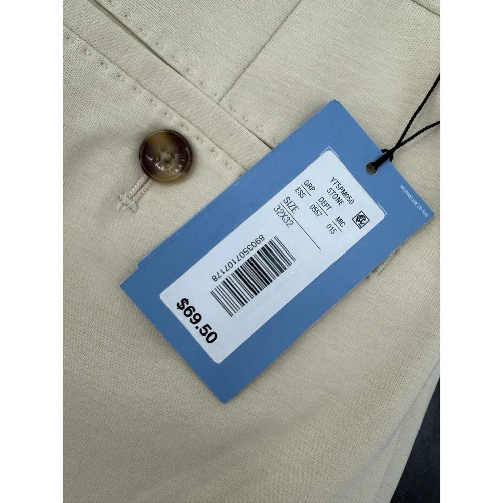 Murano Alex Slim Fit Dress Pants 32x32 Stone Stretch Flat‎ Front Performance NWT